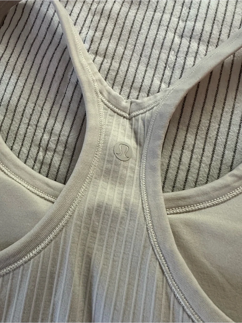 Lululemon Athletica Ebb To Flow ribbed tank top in light beige
